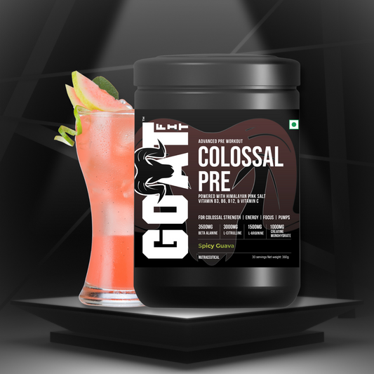 Colossal Pre - Spicy Guava | Advanced Pre Workout for Colossal Strength, Energy, Focus and Pumps | 30/60 servings - 360gms