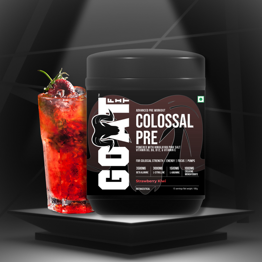 Colossal Pre - Strawberry Kiwi | Advanced Pre Workout for Colossal Strength, Energy, Focus and Pumps | 15/30 Servings - 180gms