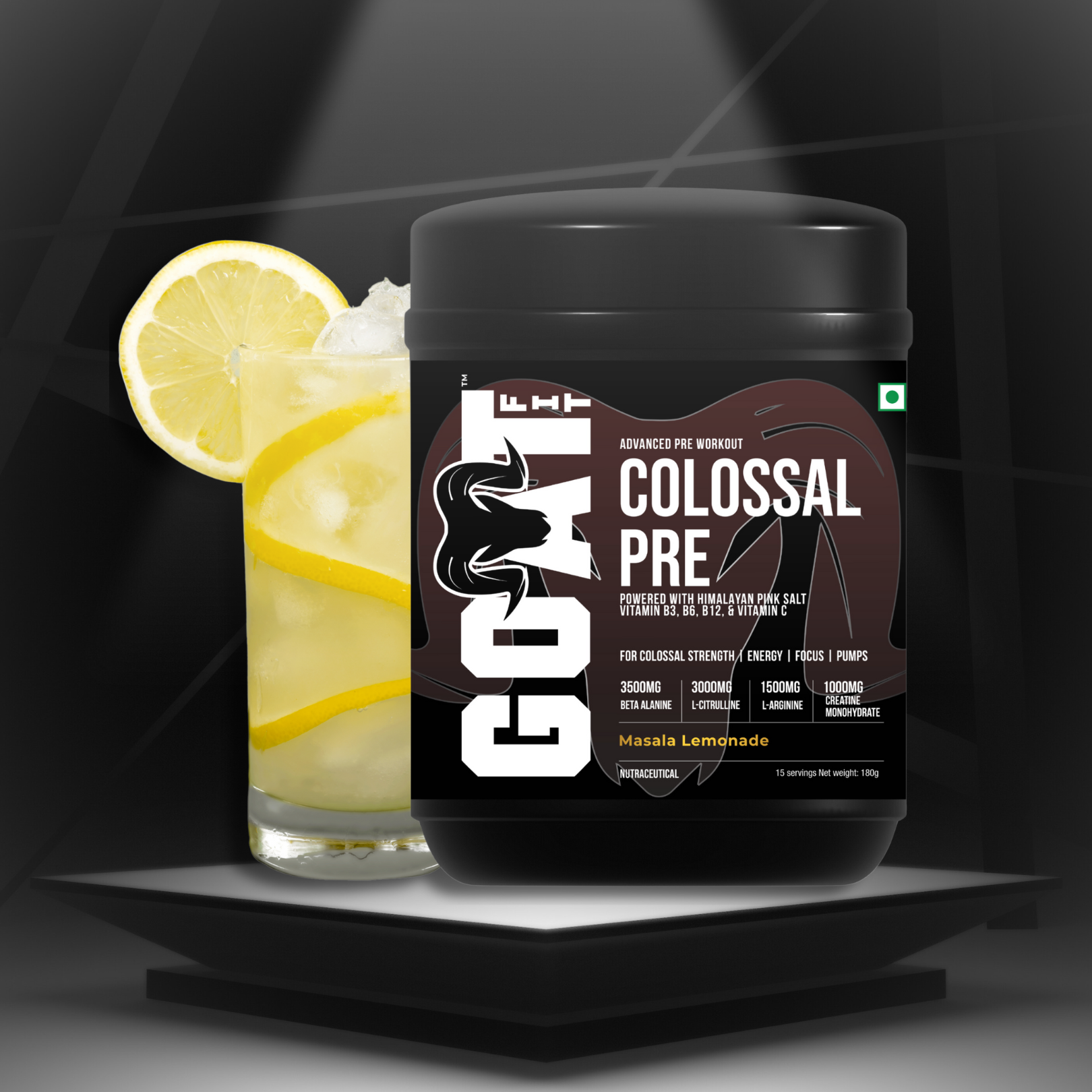 Colossal Pre Masala Lemonade Advanced Pre Workout for Colossal