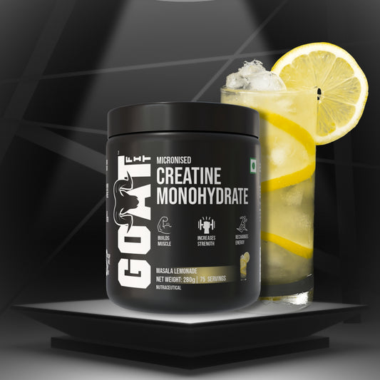 100% Pure Micronised Creatine Monohydrate | Masala Lemonade | 280gm | High Solubility, Rapid Absorption, Muscle Volumization