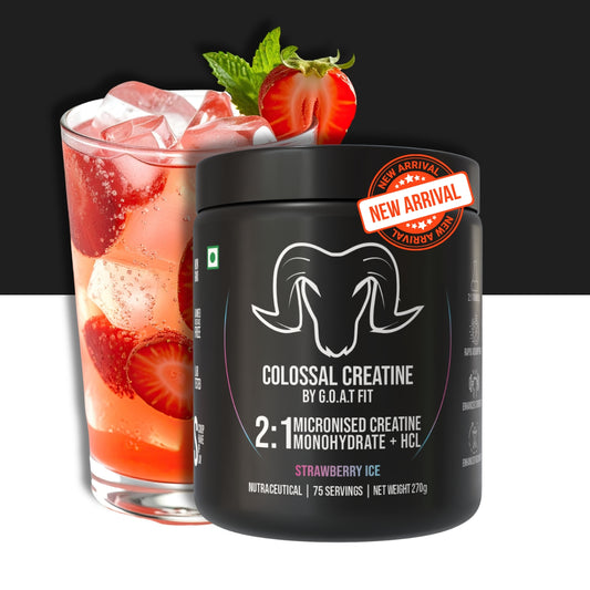 Colossal Creatine – 2:1 Formula - 2g Monohydrate + 1g HCl | Strawberry Ice | 270gm