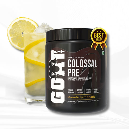 Colossal Pre - Masala Lemonade | Advanced Pre Workout | 15/30 Servings | 180gms