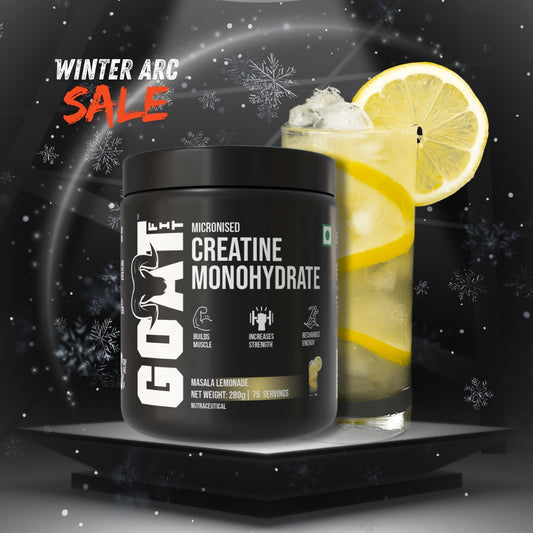 100% Pure Micronised Creatine Monohydrate | Masala Lemonade | 280gm | High Solubility, Rapid Absorption, Muscle Volumization