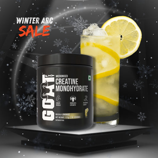 100% Pure Micronised Creatine Monohydrate | Masala Lemonade | 111gm | High Solubility, Rapid Absorption, Muscle Volumization