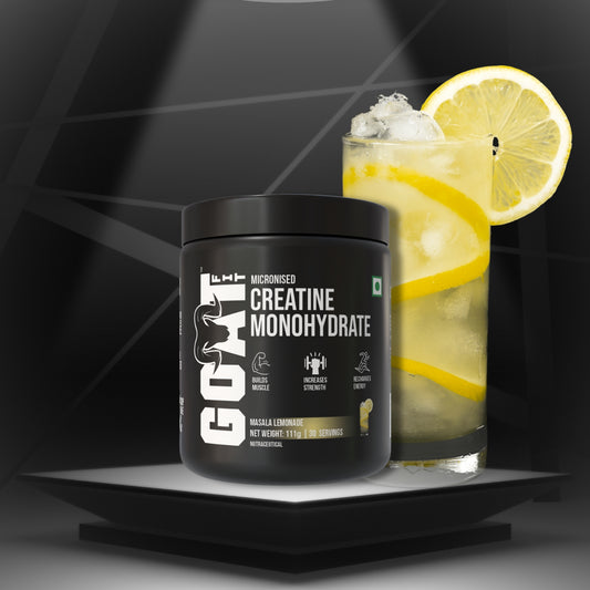 100% Pure Micronised Creatine Monohydrate | Masala Lemonade | 111gm | High Solubility, Rapid Absorption, Muscle Volumization