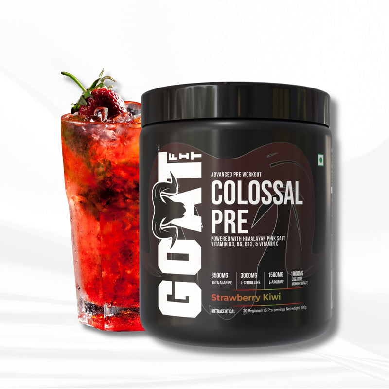 Colossal Pre - Strawberry Kiwi | Advanced Pre Workout | 15/30 Servings | 180gms