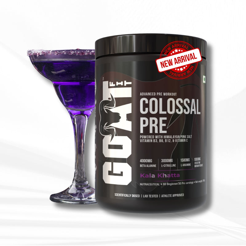 Colossal Pre | Kala Khatta | New Formula Advanced Pre Workout | 30/60 Servings - 360gms