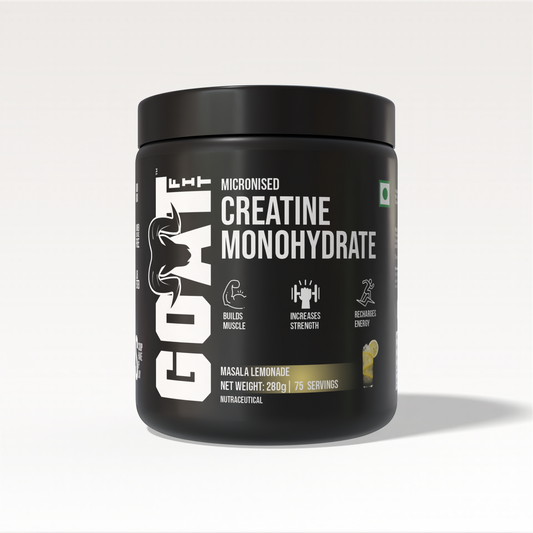 100% Pure Micronised Creatine Monohydrate | Masala Lemonade | 280gm | High Solubility, Rapid Absorption, Muscle Volumization