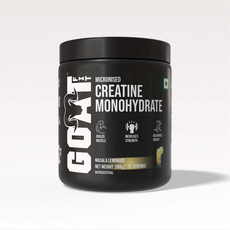 100% Pure Micronised Creatine Monohydrate | Masala Lemonade | 280gm | High Solubility, Rapid Absorption, Muscle Volumization
