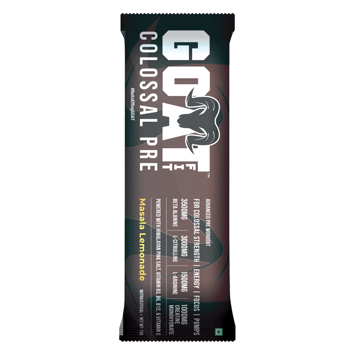 G.O.A.T Fit Colossal Assortment | All Flavors Preworkout Sachets with Free Shaker (Black/White)