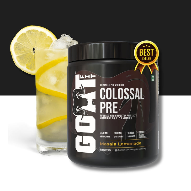 Colossal Pre - Masala Lemonade | Advanced Pre Workout | 15/30 Servings | 180gms