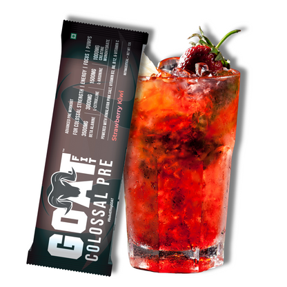 G.O.A.T Fit Colossal Pre - Strawberry Kiwi | Single Serving Sachet | For Colossal Strength, Pumps, Focus and Endurance