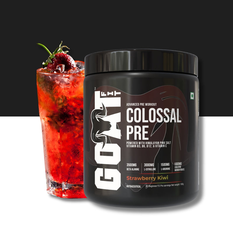 Colossal Pre - Strawberry Kiwi | Advanced Pre Workout | 15/30 Servings | 180gms