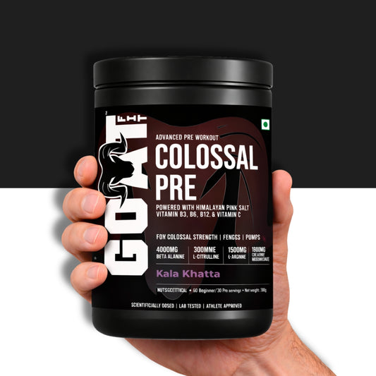 Colossal Pre - Kala Khatta | New & Improved Formula - Advanced Pre Workout | 30/60 servings | 360gms